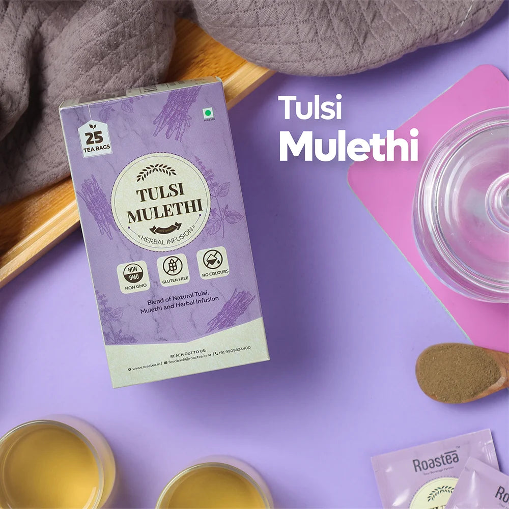 Buy Tulsi Mulethi Green Tea - 25 Tea Bags - Roastea